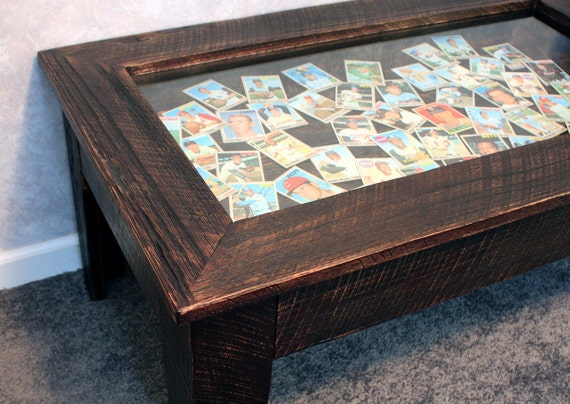 Glass top shadow box coffee table deals