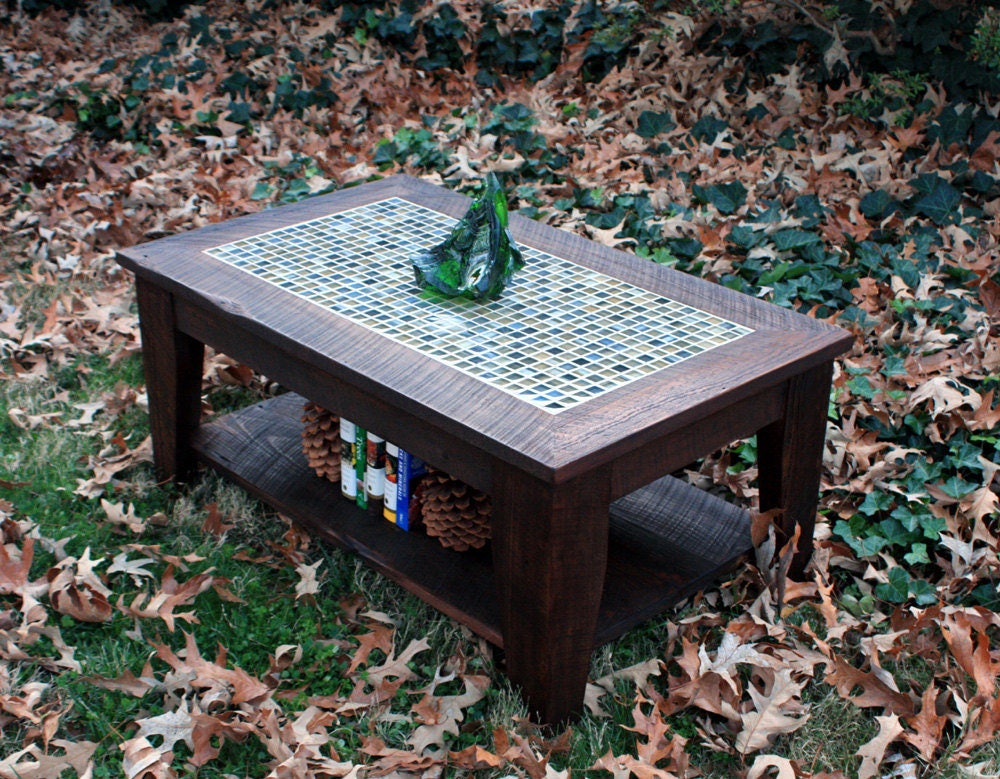 Shelf Mosaic Tile Coffee Table, Mosaic Coffee Table Outdoor Uk