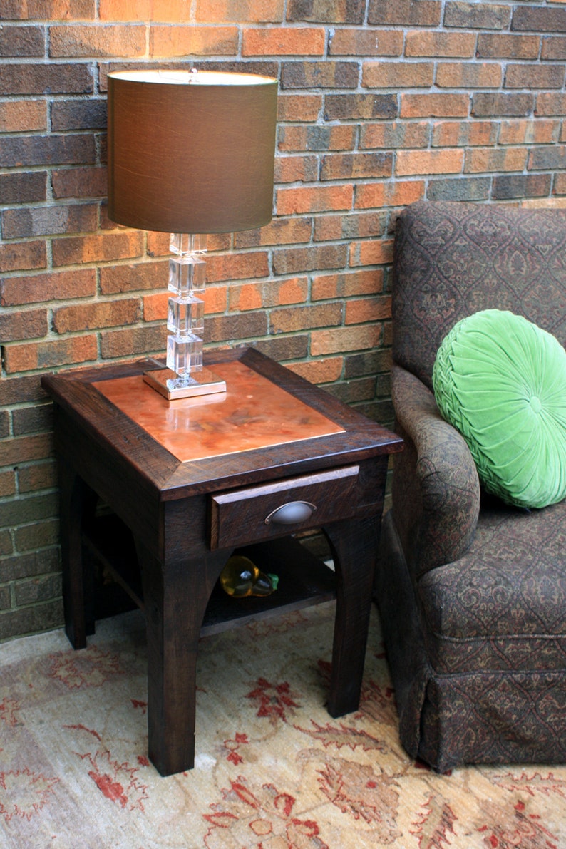 Copper Side Table. Copper Bedside Table. Copper End Table. Etsy