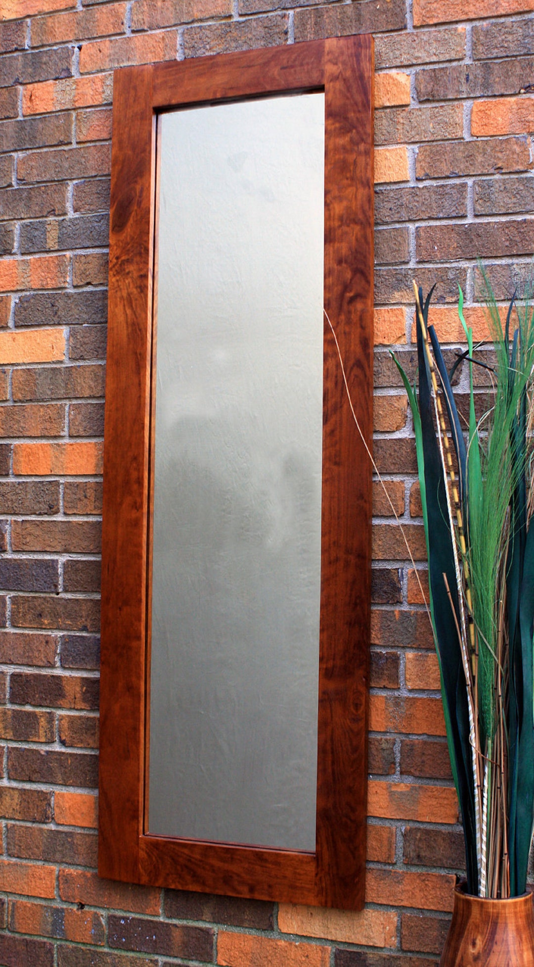 Full Length Cherry Framed Mirror. Cherry Dressing Mirror. Mantle