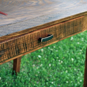 Home Office Desk. Large Desk. Desk with Drawer. Reclaimed Wood Desk. Computer Desk. 60&quot;l x 30&quot;w x 30&quot;t. Distressed Choclate Brown Finish.
