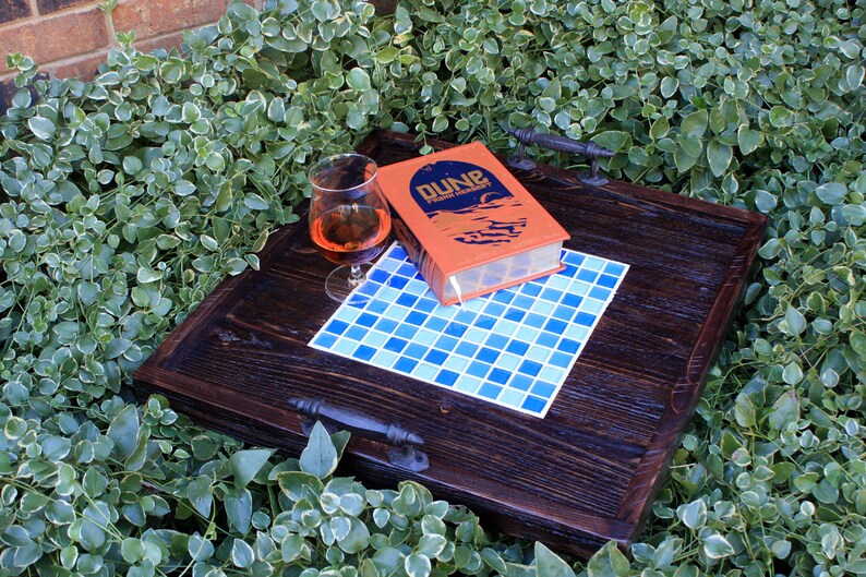 Ottoman Tray. Tile Tray. Blue Mosaic Serving Tray. Large Etsy