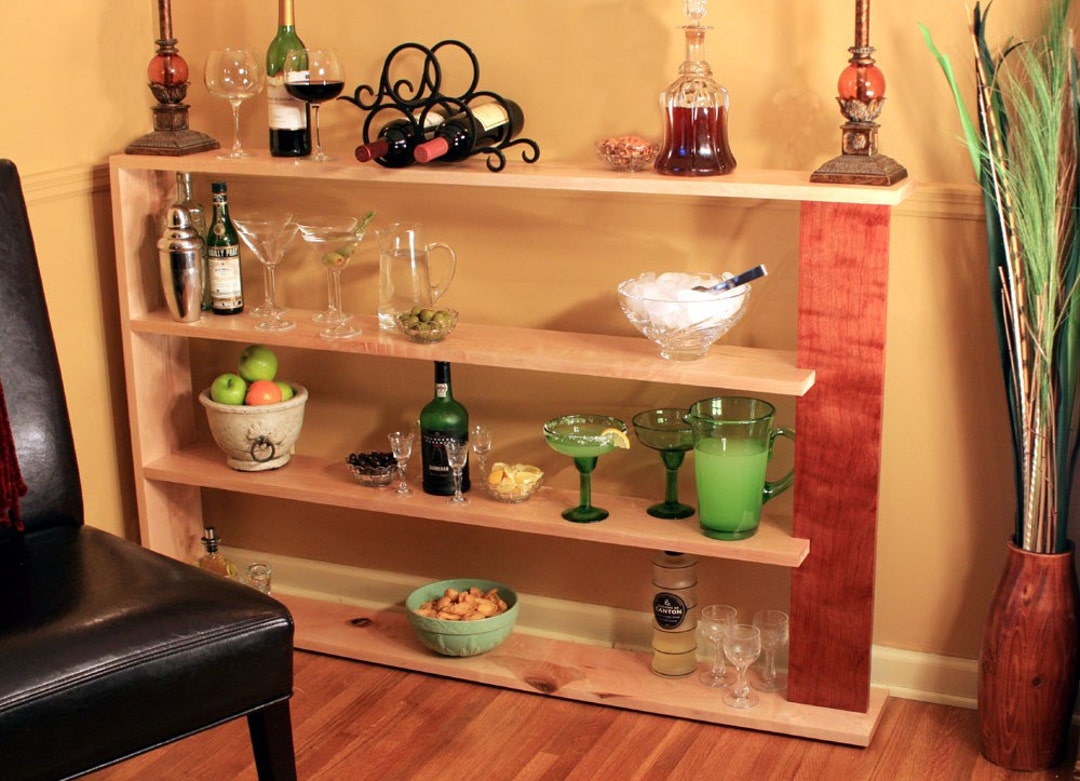 Low Bookcase. Room Divider. Wooden Dry Bar. Maple Room Divider. Maple