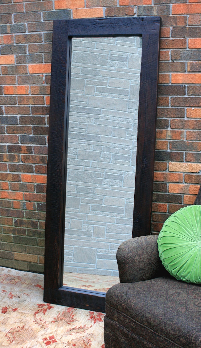 Framed Floor Mirror. Thick Wooden Frame Mirror. Chunky Framed Etsy