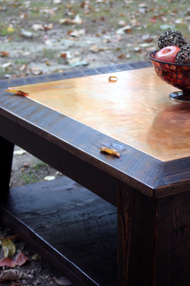 Copper Top Coffee Table. Copper Coffee Table. Refined Rustic Etsy