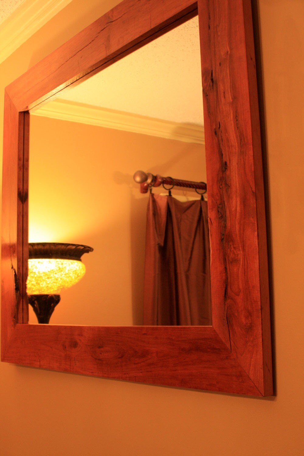 Cherry Framed Mirror. Rustic Cherry Framed Mirror. Bathroom - Etsy