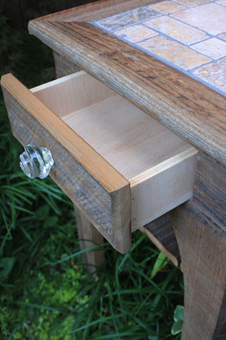 Slate Top End Table. Slate Bedside Table. Rustic Slate End Etsy