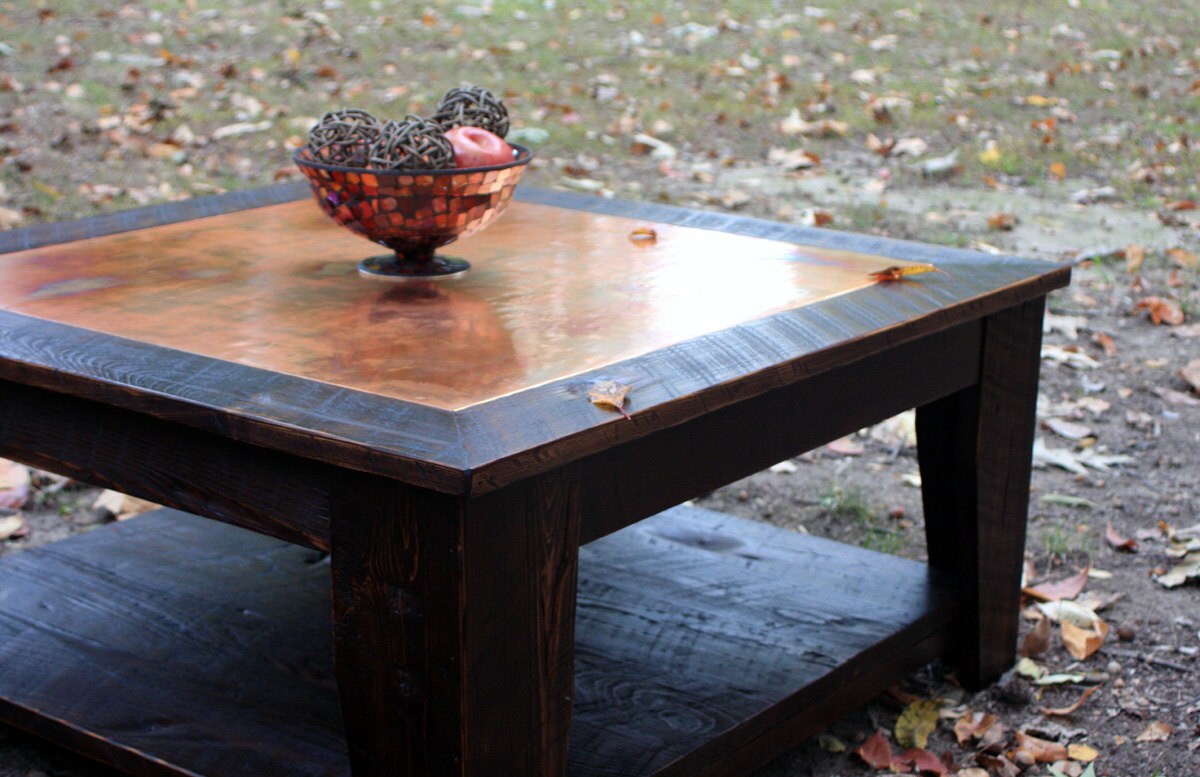 Rustic copper coffee sale table