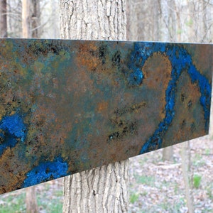 Copper Wall Art. Copper Patina Art. Copper Wall Decor. Abstract Art. Metal Art. Metal Patina Art. 15&quot; wide x 46&quot; long. Clear Coat Finish