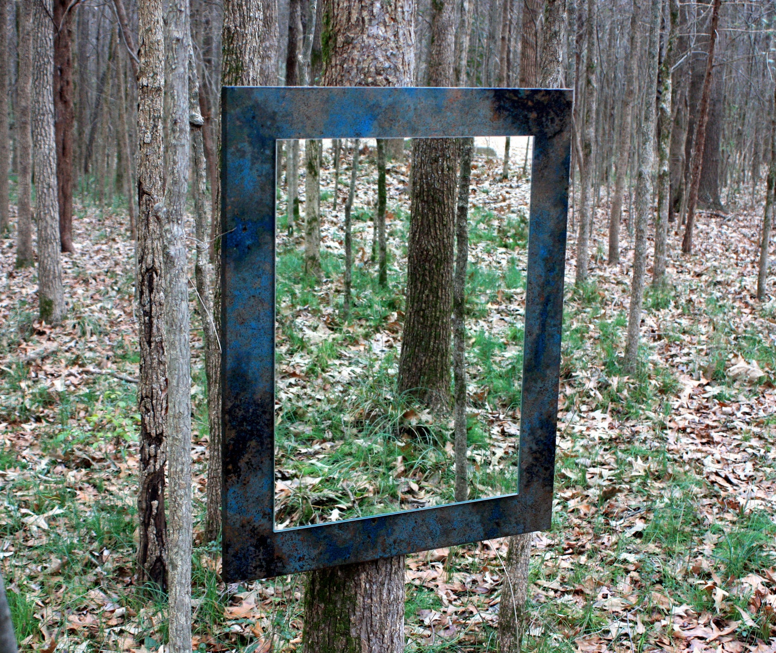 Copper Mirror. Copper Patina Mirror. Copper Wall Art Mirror. Etsy