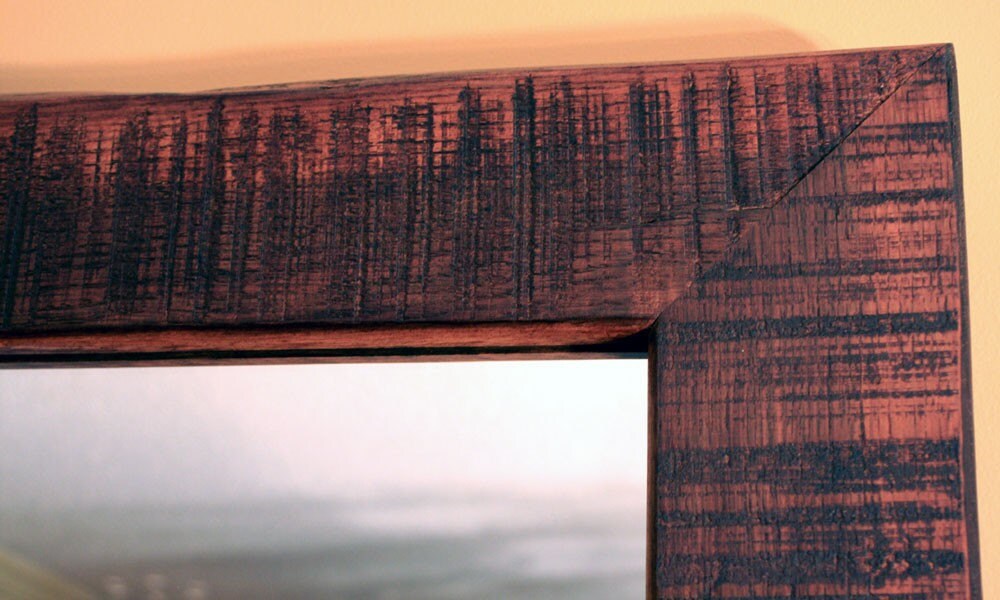 Aged Wood Framed Mirror Old World Reclaimed Aged Wood Framed Mirror Old World