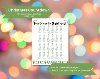 Christmas Countdown Calendar - Sweet Mini Advent Coloring Sheet