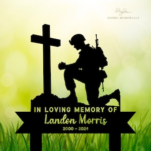 Custom Veteran Military Memorial Stake, Veteran Grave Marker, Personalized Army Veteran Remembrance Plaque, US Army Memorial Stake Metal