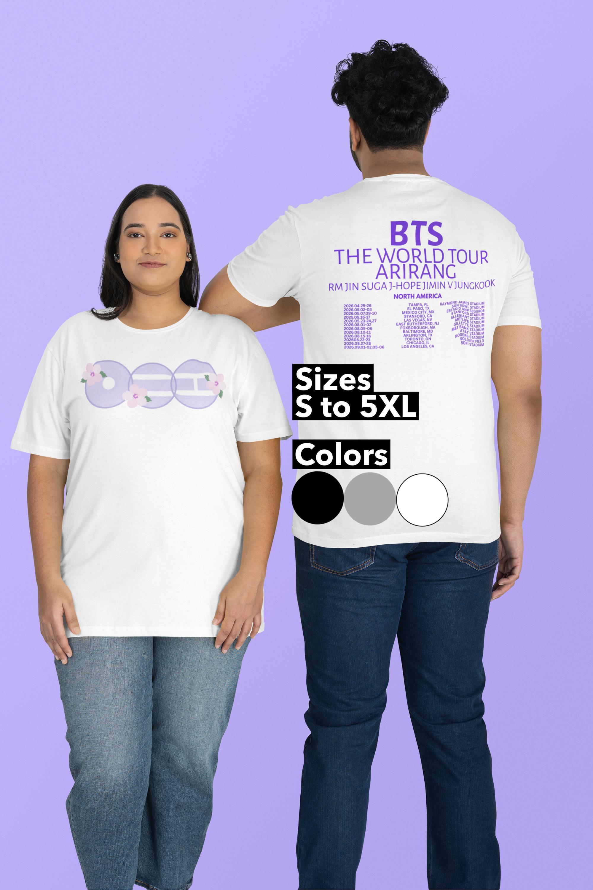 Waves & Flowers BTS ARIRANG Shirt | 2-sided Bangtan World Tour Tee