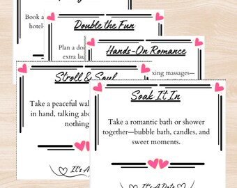 Valentine’s Day Date Night Cards for Couples – Romantic 12-Month Date Ideas Personalized With Name