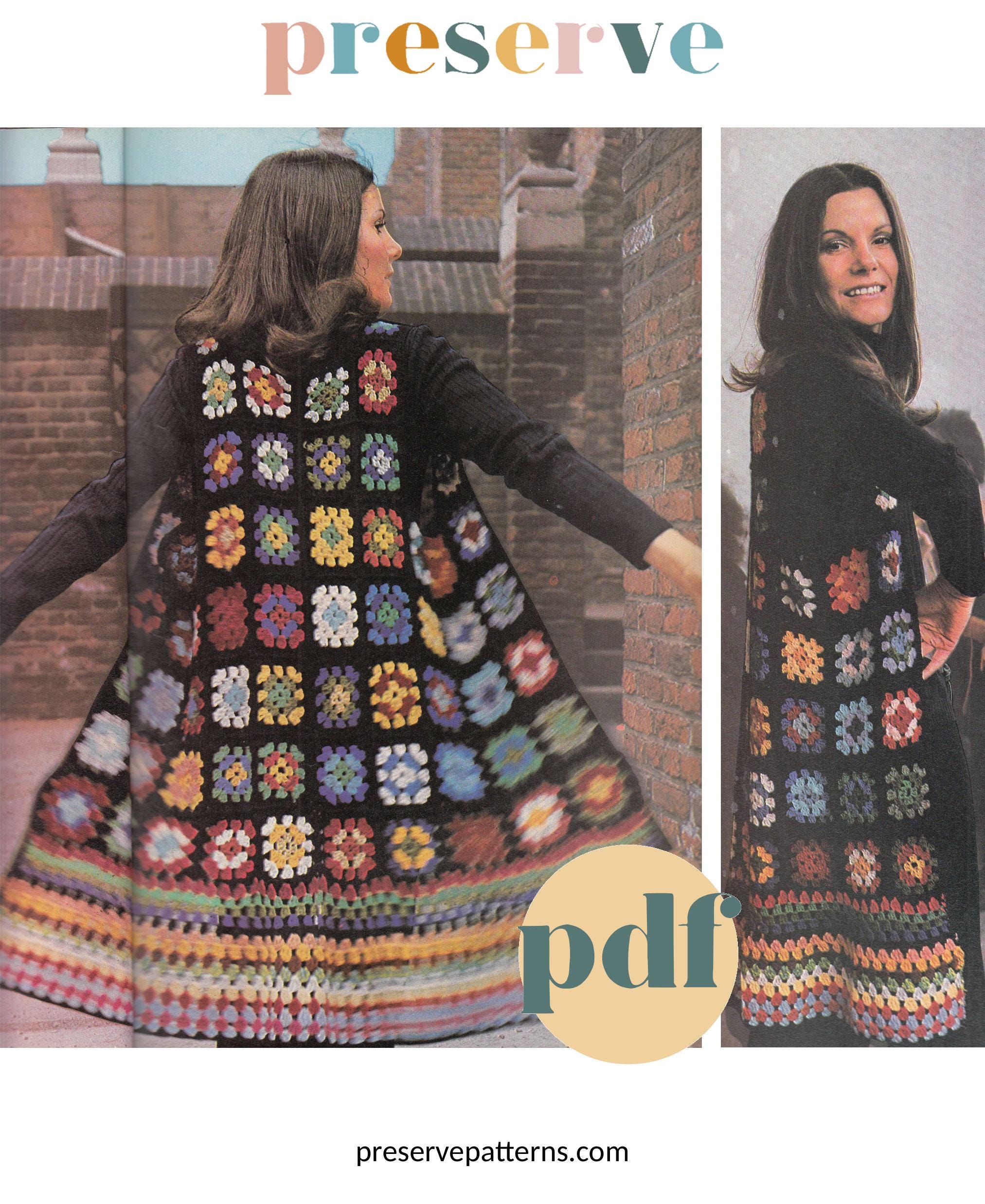 9 Amazing 1970s Style Crochet Patterns We Should Bring Back 2 Bust 34/36" Vintage 70s Granny Square Crochet Vest