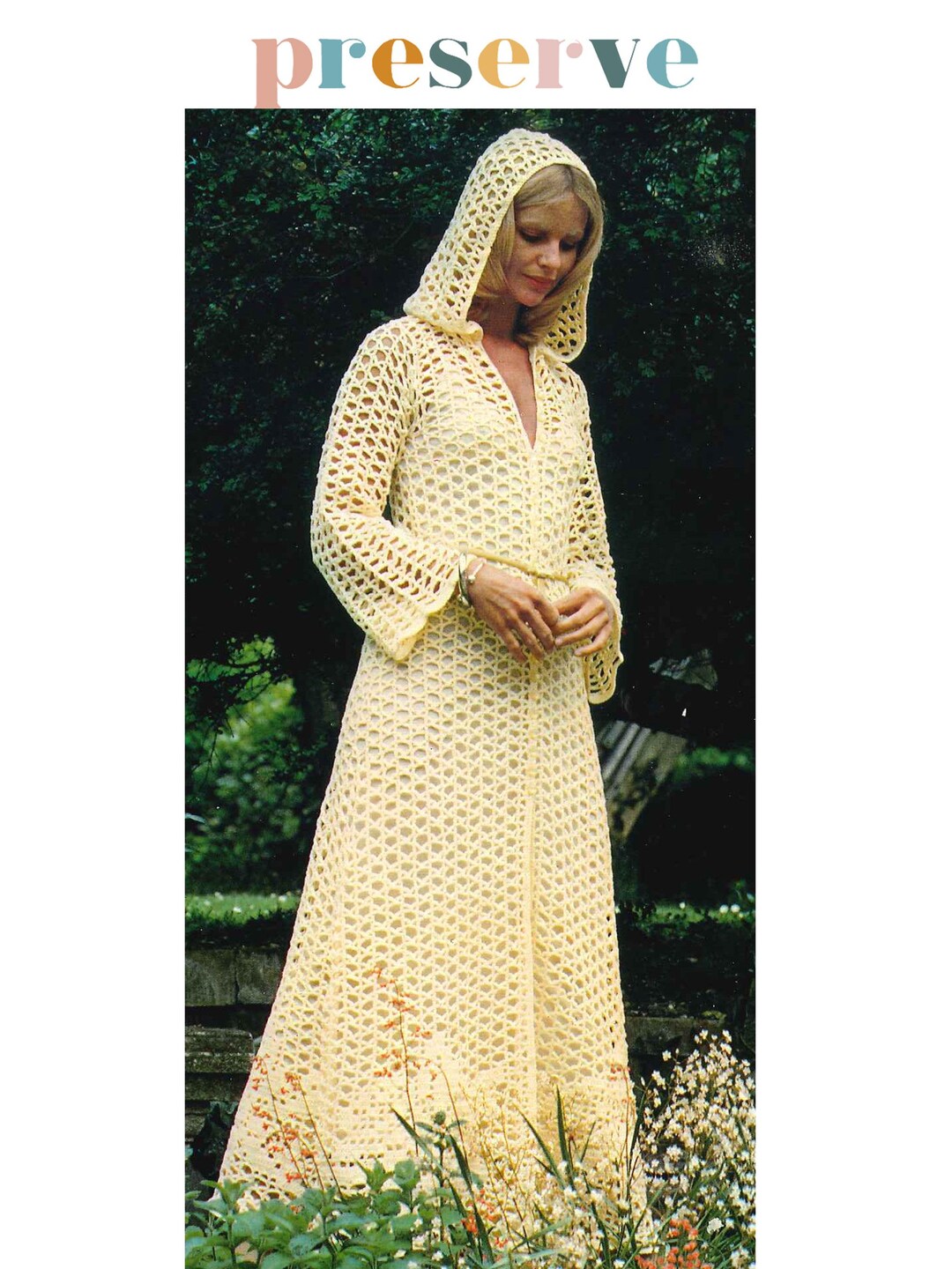 Duster Robe Pattern Vintage Hooded Crochet Duster Pattern, Wedding Coat on Paper - Etsy