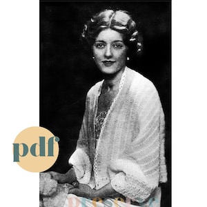 May include: Black and white image of a woman wearing a shawl. The word "preserve" is at the top of the image, and the word "pdf" is in a circle on the left. The website preservepatterns.com is at the bottom.