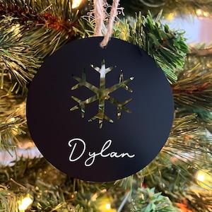 Personalized Christmas Ornament | Custom Name, Snowflake Design