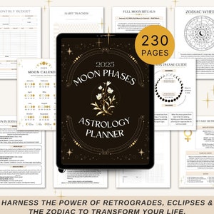 2025 Mond & Astrologie Ganzjahresplaner | Mondphasen | Mondkalender | Mond Kalender | Vollmond Rituale | Zauberarbeit | Mondphasen