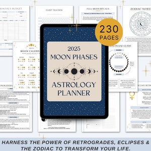 2025 Mond & Astrologie Ganzjahresplaner | Mondphasen | Mondkalender | Mond Kalender | Vollmond Rituale | Zauberarbeit | Mondphasen