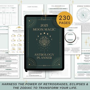 2025 Mond & Astrologie Ganzjahresplaner | Mondphasen | Mondkalender | Mond Kalender | Vollmond Rituale | Zauberarbeit | Mondphasen