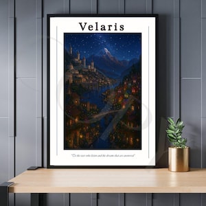 Velaris | City of Starlight Fantasy Art Print | Night Court Wall Poster | Digital Download