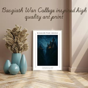 Basgiath War College | Fantasy Wall Art Poster | Dragon Rider Castle Print | Digital Download | Book Nook Art