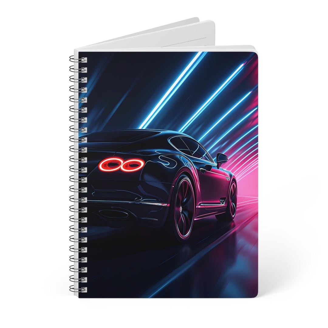 Neon Car A5 Wirobound Notebook: Stylish Journal for Car Enthusiasts - Etsy