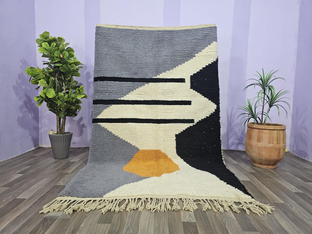8x5 Geometric Rug Pattern RUG FOR LIVINGROOM 8x5, Custom Area Rug, Artistic Beniourain Rug ...