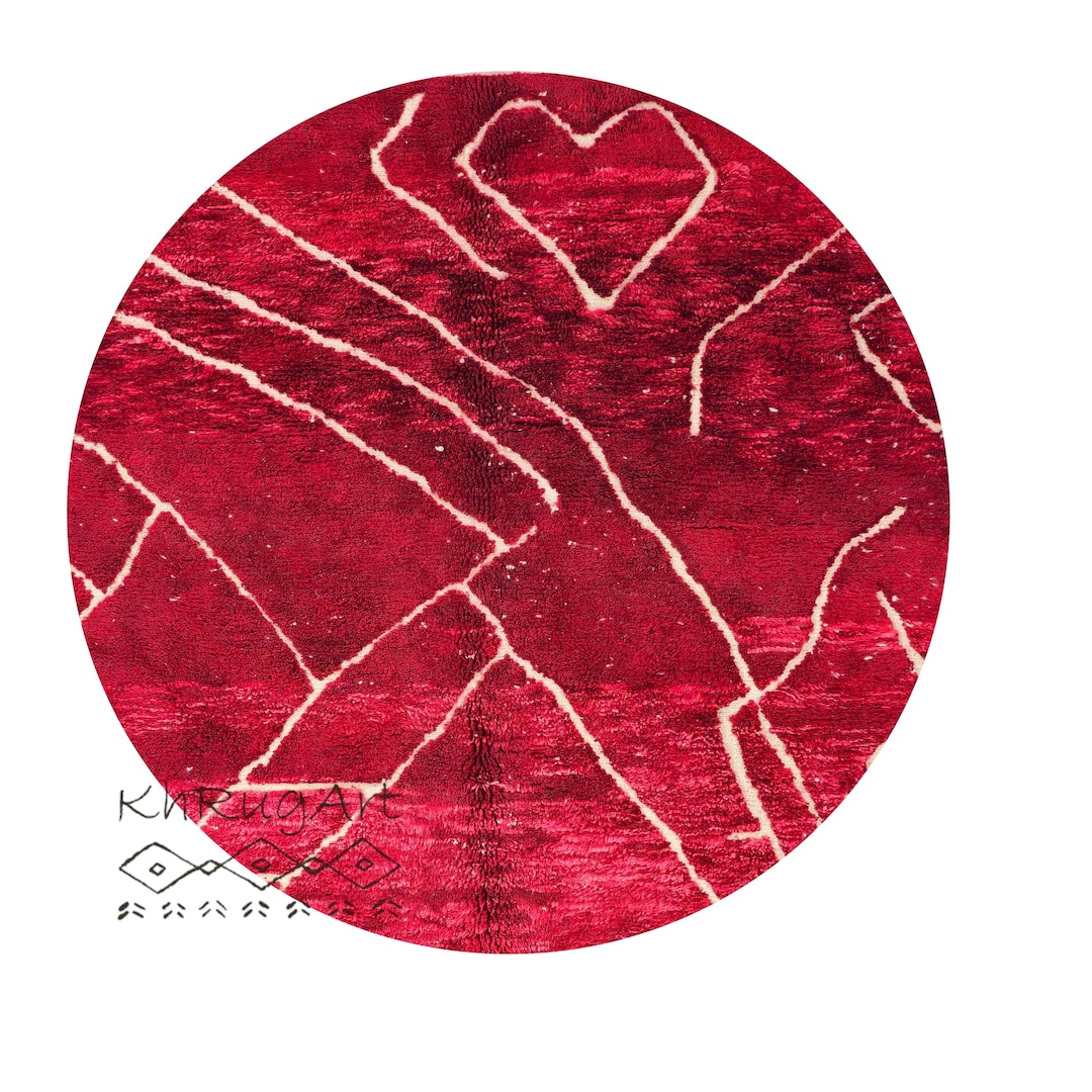 Morocco Round Rug Pattern MOROCCAN ROUND RUG, Multicolorful Berber Round ,round Beni Ourain Rug ...