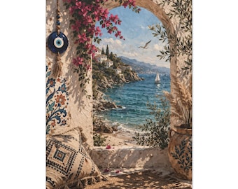 Lienzo con arco costero mediterráneo