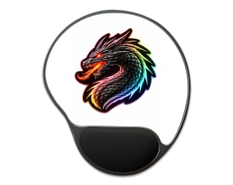 Alfombrilla de ratón Rainbow Dragon con reposamuñecas / Alfombrilla ergonómica para escritorio de juegos
