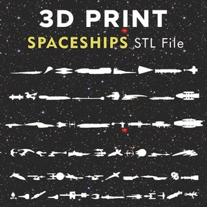 Kolekcja sylwetek statków kosmicznych do druku 3D – pliki STL, dekoracje drukowane w 3D, dekoracje do domu w stylu science fiction