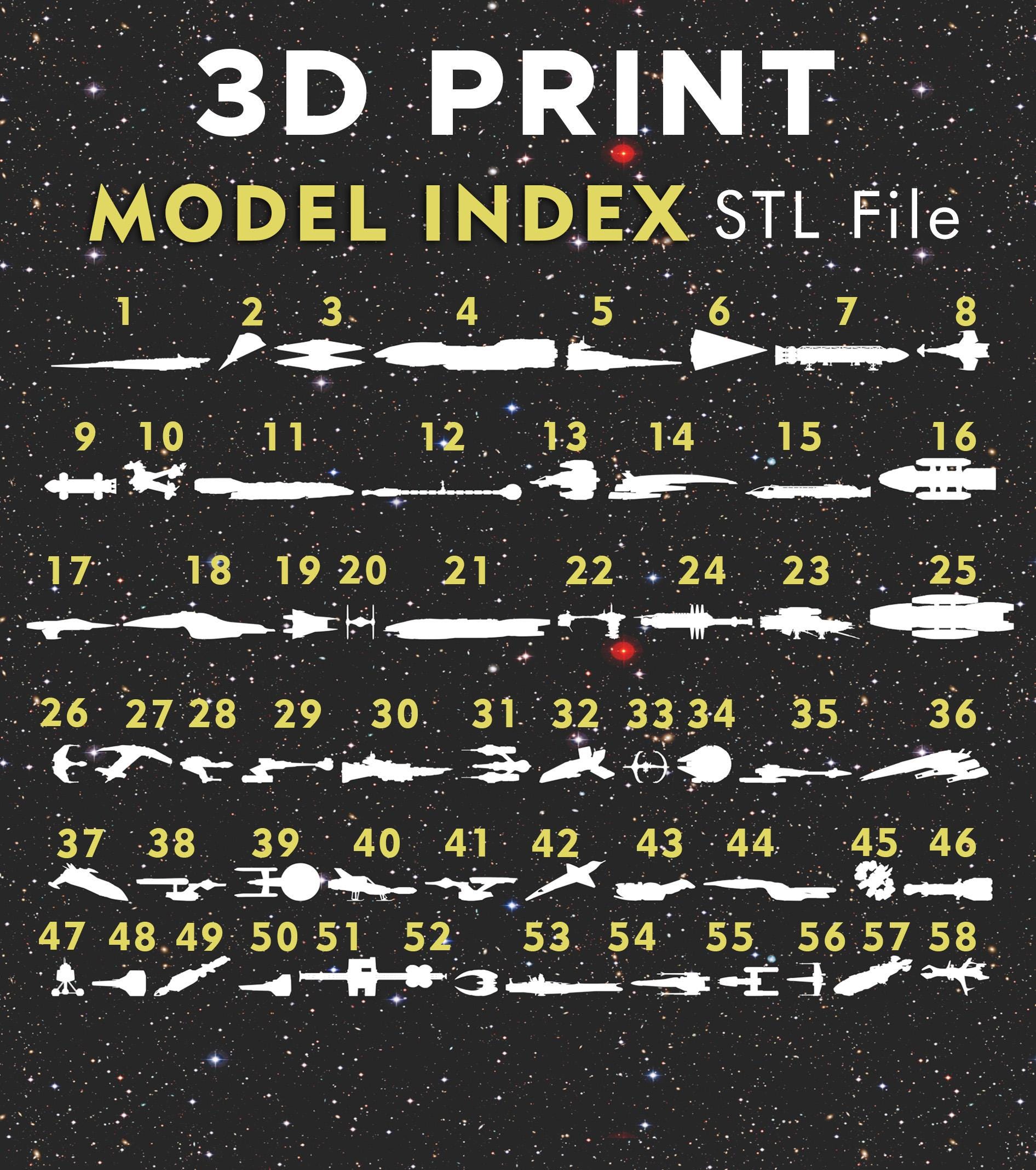 3D Printable Spaceship Silhouette Collection – STL Files, 3D Printed ...
