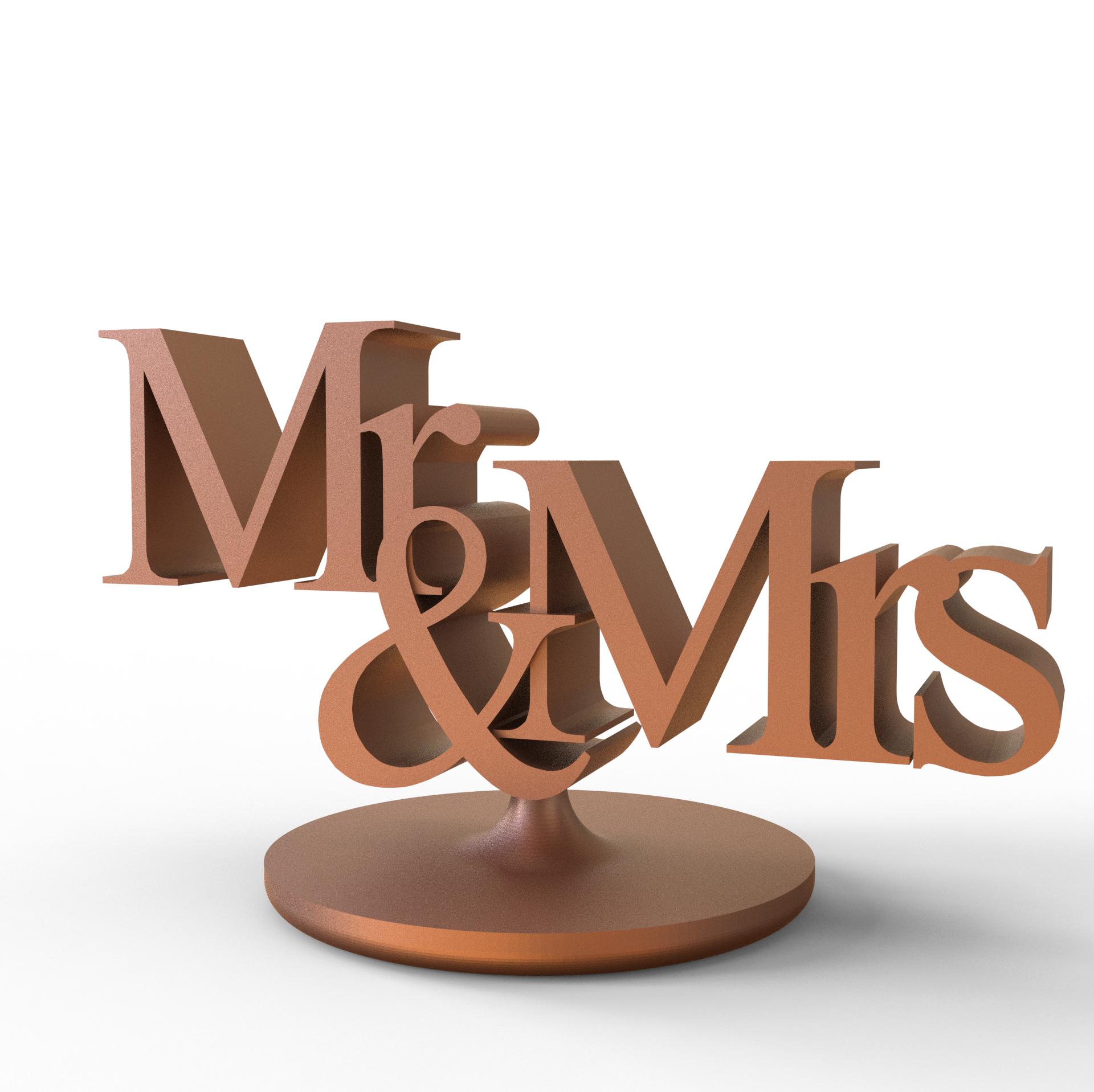 Mr & Mrset 3D Printable Table Decor, Home Decor 3D Printed Decor