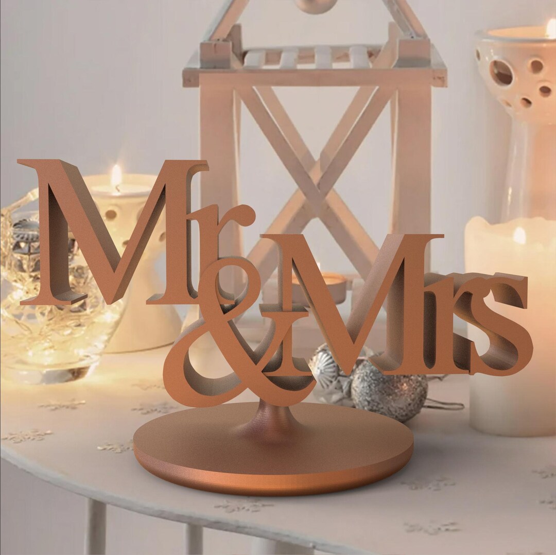 Mr & Mrset 3D Printable Table Decor, Home Decor 3D Printed Decor