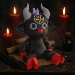 Baphy, Figurka Diabła Ruchomego 3D Plik STL, Model Okultystyczny Gotycki, Figurka Voodoo do Czarostwa, Przedmioty Czarownic, Przedmiot Ołtarza, Mały Diabeł