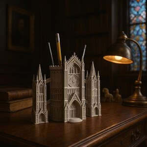 Gothic Cathedral Pencil Holder 3D Print STL  Digital Download