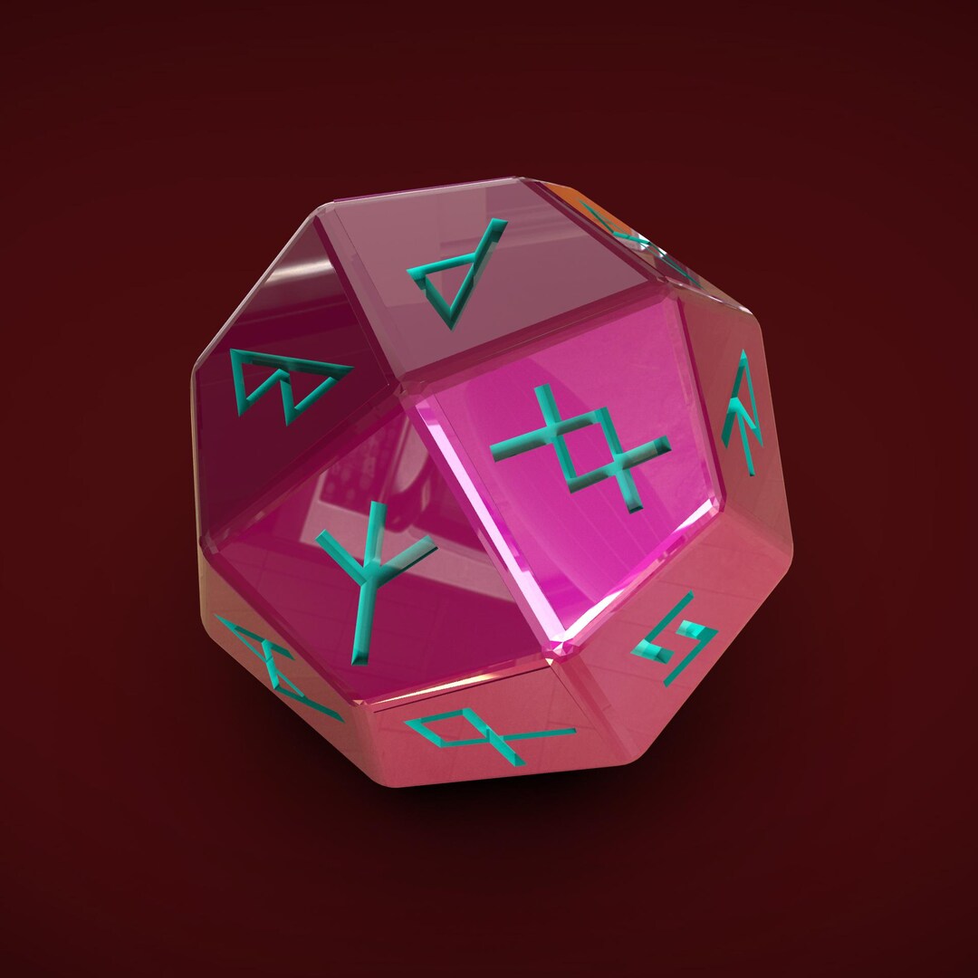 Runic 20-sided Dice STL, Rune D20 3D Print File, Tabletop RPG Digital ...