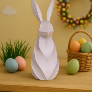 Minimal Geometric Bunny STL File  – Modern 3D Printed Rabbit Statue for Easter & Home Decor | Digital Download