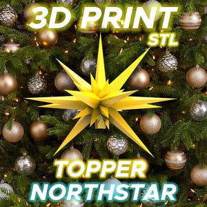 Christmas Ornament, Northstar Topper For Christmas Tree Decoration 3D Print Digital Download Stl File