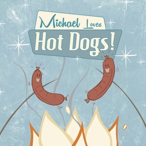Placemat - Retro Hot dogs over a campfire
