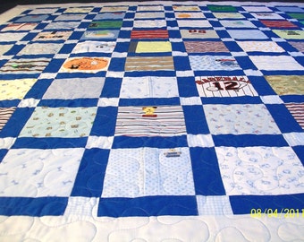 Baby Clothes Quilt, T shirt Blanket Memory Queen, Size, DEPOSIT LISTING (50%), Free Shipping