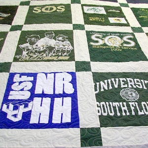 TShirt Quilt Memory Graduation Birthday Christmas Xmas Memorial Concerts Theme Full Size 82&quot; x 87&quot; (25-30 T-Shirts) - DEPOSIT LISTING (50%)