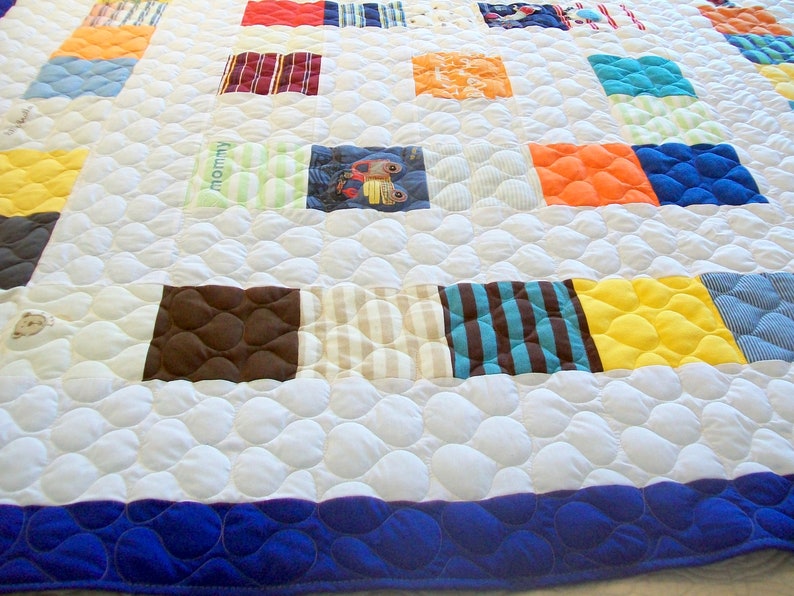 Baby Clothes Quilt Tshirt Blanket Memory Lap Size, Deposit Listing 50% Deposit, Free Shipping image 8