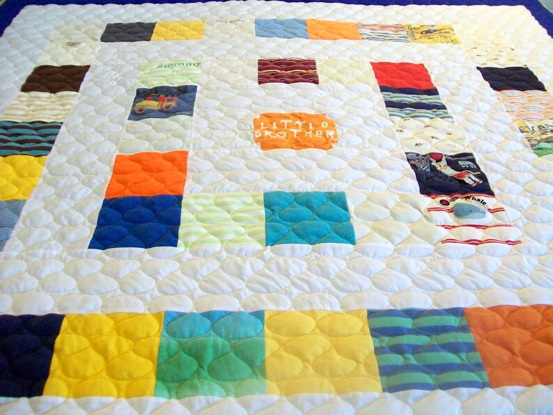 Baby Clothes Quilt Tshirt Blanket Memory Lap Size, Deposit Listing 50% Deposit, Free Shipping image 5