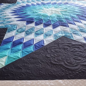 Lonestar Quilt Star Diamonds Handmade Queen Size 87&quot; x 92&quot; Made to Order - Free Shipping - 50% Deposit Listing