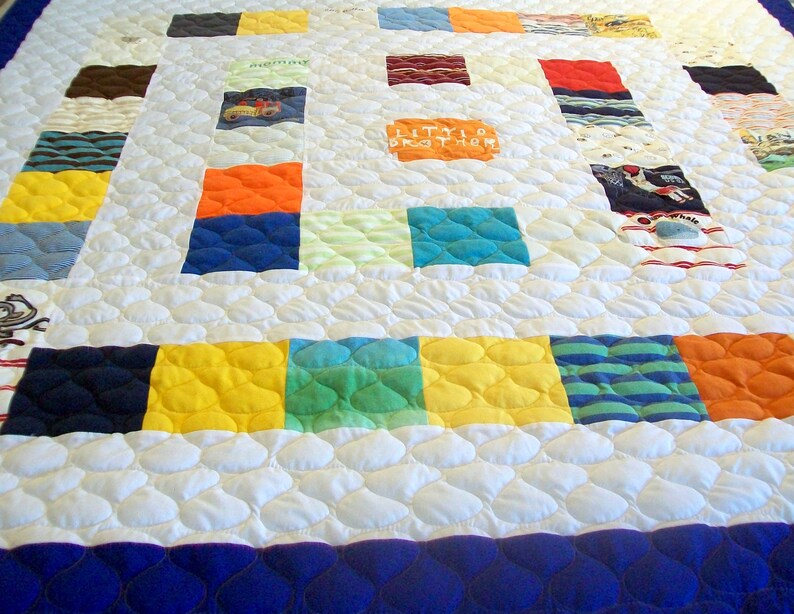 Baby Clothes Quilt Tshirt Blanket Memory Lap Size, Deposit Listing 50% Deposit, Free Shipping image 3