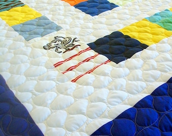 Baby Clothes Quilt Tshirt Blanket Memory Lap Size, Deposit Listing (50%) Deposit, Free Shipping